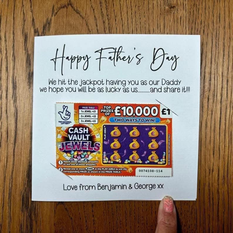 Father’s Day scratchcards backing